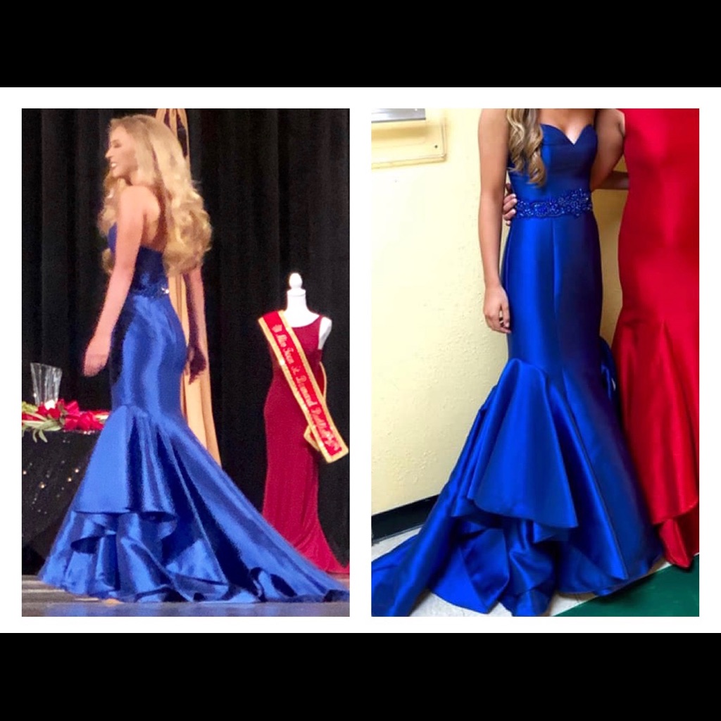 Pageant Or Prom Royal Blue Mermaid Formal Dress